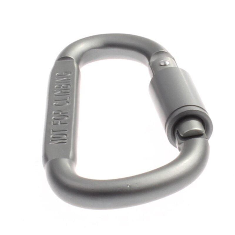 Aluminum Alloy D-Shaped Carabiner Screw Lock Hook Clip Key Ring Travel Camping Hiking Climbing Outdoor Tool Pocket Multi Tools-ebowsos