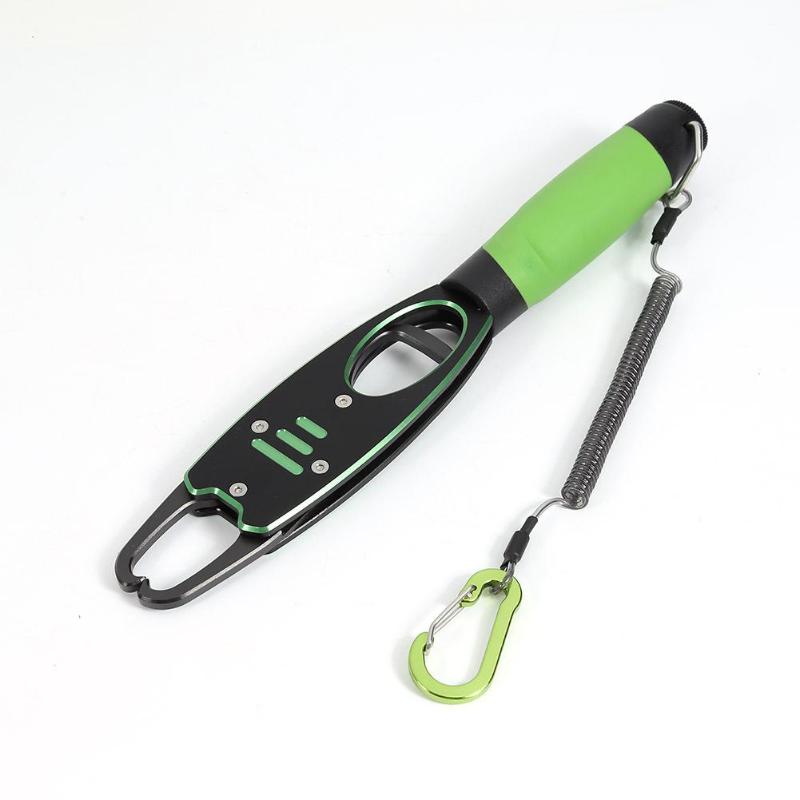 Aluminum Alloy Green Fish Controller TPR Anti-skid Handle Lip Grip with Weight Scale Fishing Tackle Creative and Unique Projects-ebowsos