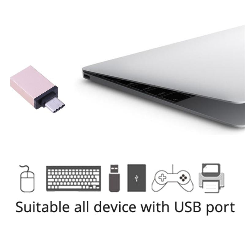 Aluminum Alloy Male USB 3.1 Type-C to Female USB 3.0  OTG Converter Adapter Metal Data Transmitting Connector - ebowsos