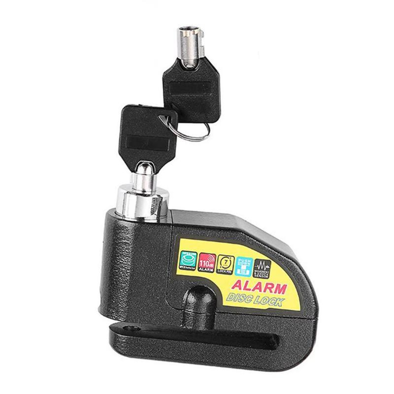 Aluminum Alloy Theft Protection Waterproof Anti-theft Wheel Disc Brake Lock with Security Alarm for Motorcycle Bicycle Security-ebowsos