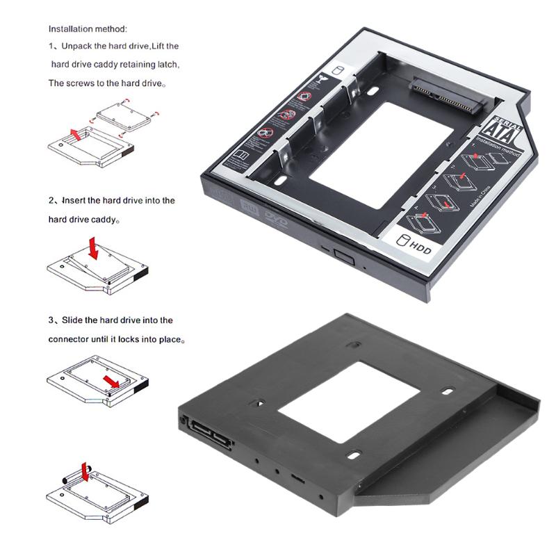 Aluminum Plastic HDD Caddy 12.7mm for 2.5 inch SATA SSD Case Hard Disk Drive Enclosure Bay for CD-ROM Disk Drive Holder - ebowsos