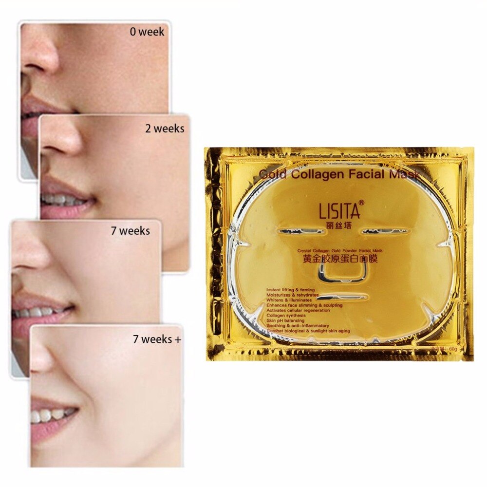 Anti-Aging Anti-Wrinkle Collagen Nutrients Facial Mask Beauty Purifying Moisturizing Personal Face Mask Care Gold Mask - ebowsos