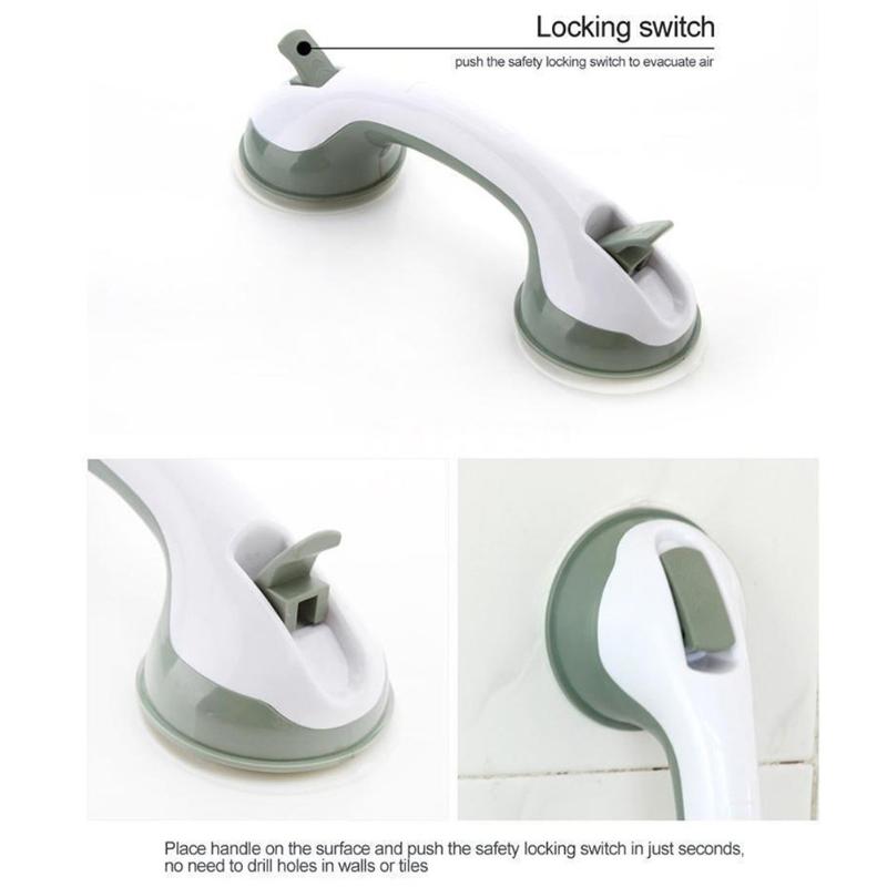 Anti Slip Bathroom Suction Cup Handle Grab Bar for elderly Safety Bath Shower Tub Bathroom Shower Grab Handle Rail Grip - ebowsos