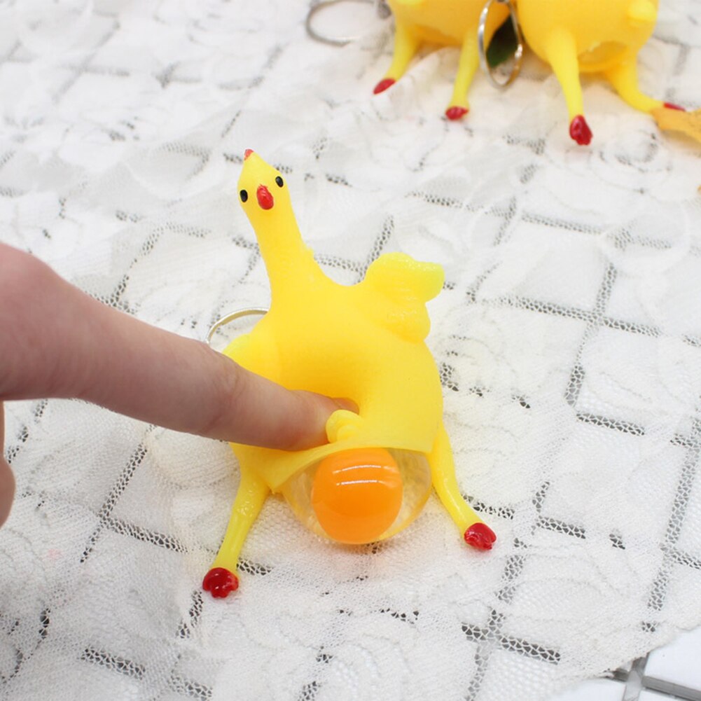Anti Stress Squeeze Chicken Egg Laying Chickens Novelty & Gag Toys Party Prank Joke Toys Decompression Fun Squeeze Toys-ebowsos