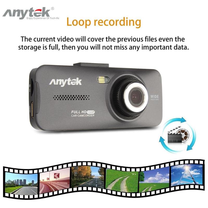 Anytek AT900 2.7 Inch 1080P FHD Car DVR Camera Video Recorder WDR Night Vision Dash Cam Latest WDR Wide Dynamic Car Camera New - ebowsos