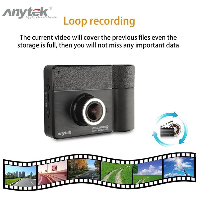 Anytek B60 2.31 Inch 1080P Dual Lens Car DVR Camera Video Recorder IR Night Vision Dash Cam Loop recording Car Camera Promotion - ebowsos