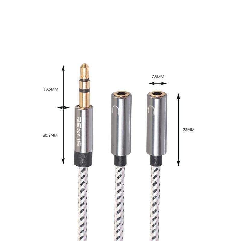 Audio Cable 3.5mm Male to 2 Female Jack Headphone Splitter Adapter Converter Aux Cable for Phone MP3 Player High Quality Wire - ebowsos