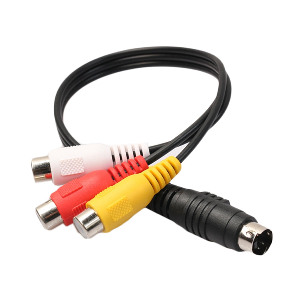 Audio Cable 4 Pin S-Video to 3 RCA Female TV Adapter Cable for Laptop with Female RCA Port and 4 Pin S-Video Port - ebowsos