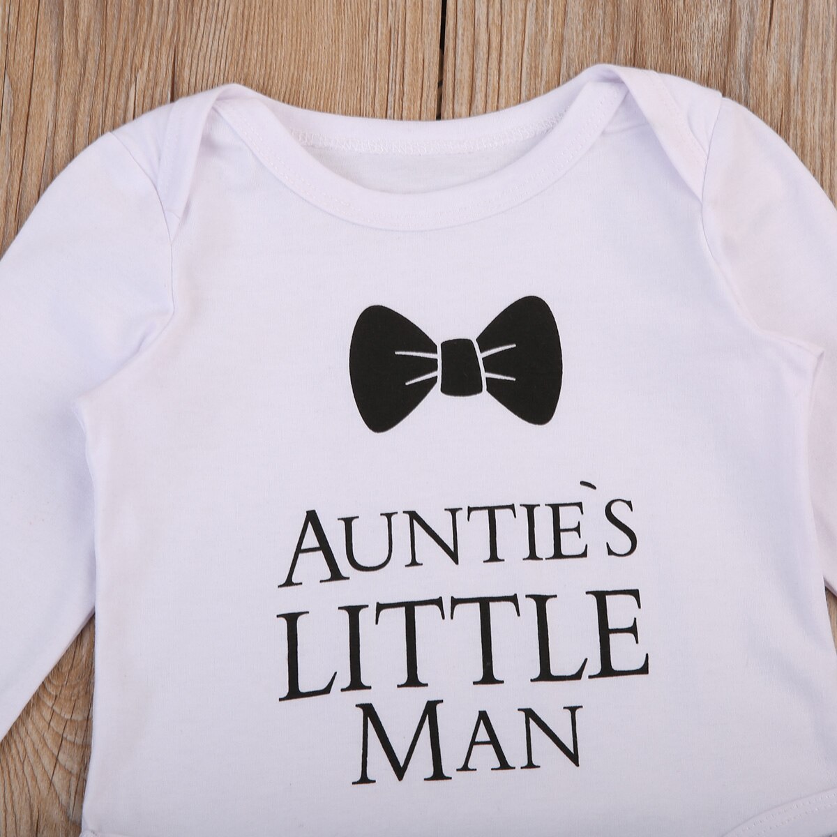"Auntie's little man" Infant Baby Boy Girl cotton  Bodysuit long sleeve Jumpsuit Sunsuit Outfits 0-18M - ebowsos