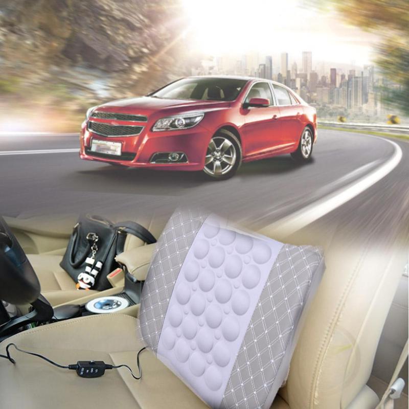 Auto Vehicle Car Pillow Electrical Massage Car Seat Back Relief Lumbar Pain Back Support Headrest Waist Safety Chair Cushion New - ebowsos