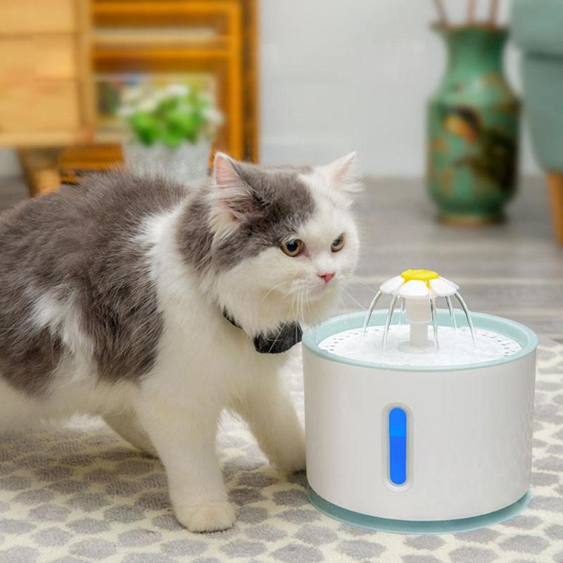 Automatic Cat Dog USB Electric Water Fountain 2.4L Pet Drinking Dispenser - ebowsos