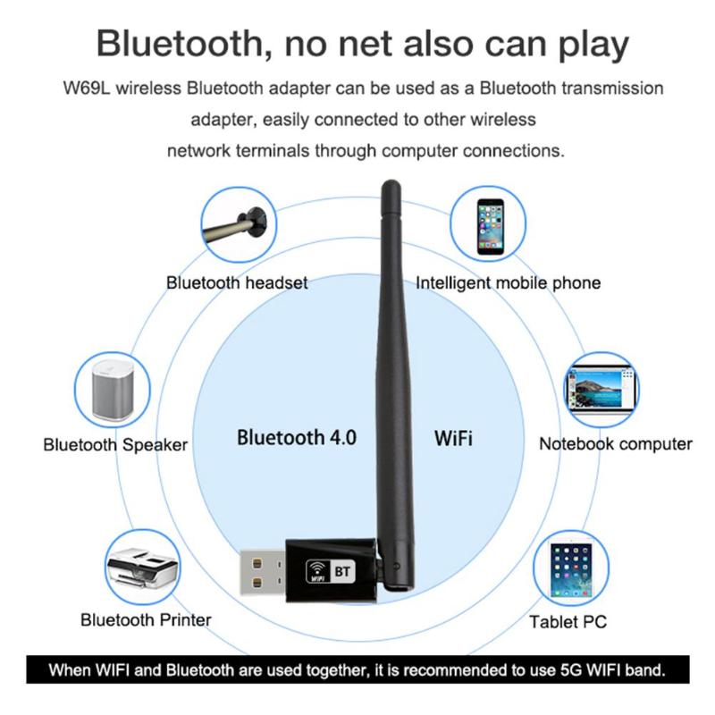 Automatic Drive File Dual Band WiFi USB Bluetooth Adapter Wireless AC 600Mbps High Gain Antenna Network Card for Windows Linux - ebowsos