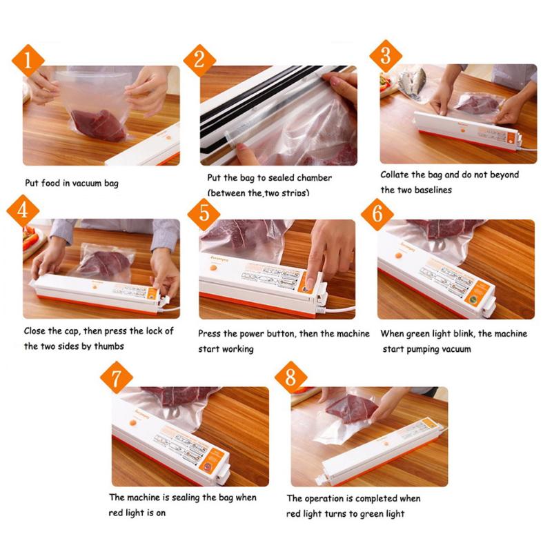 Automatic Electric Vacuum Food Sealer Machine for All Size Vacuum Bag UL - ebowsos