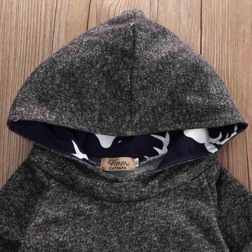 Autumn Winter Baby Boys Girls Warm Thick Outfits Deer Hooded Top+Pant Leggings Kids Clothes deer printed Kids suits - ebowsos