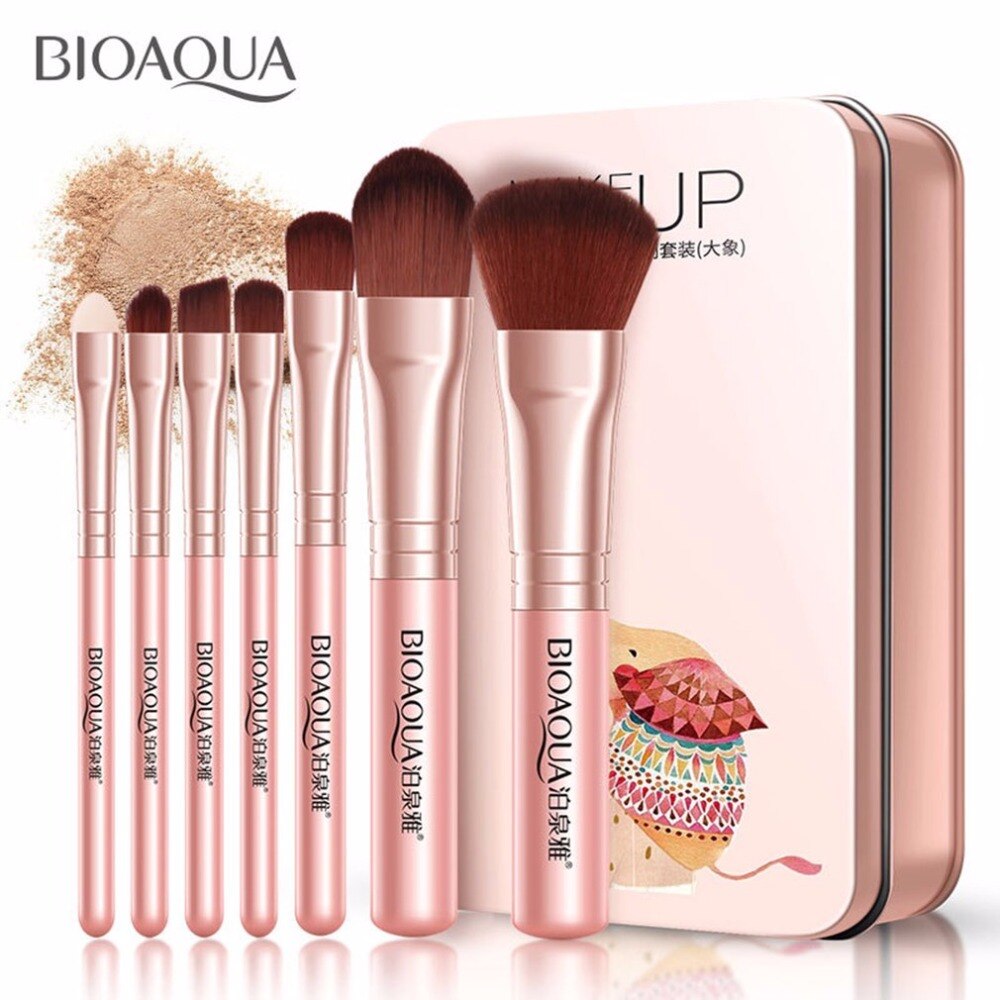 7PCS/SET Pro Women Facial Makeup Brushes Face Cosmetic Beauty Eye Shadow Foundation Blush Brush Make Up Brush Tool Kit - ebowsos