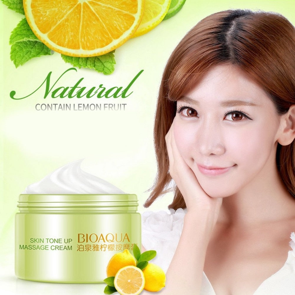 Lemon Massage Cream Whitening Hydrating Oil Control Shrink Pores Deep Cleaning Grease fouling Acne Blackhead Treatment - ebowsos