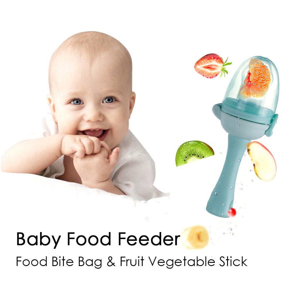 Baby Food Feeder Fruit Feeder Pacifier Silicone Teether Teething Toy Nipple-ebowsos