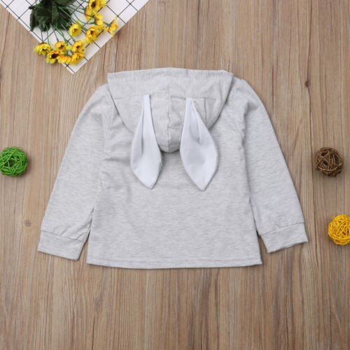 Baby Girl Kids Cute Rabbit Ear Bunny Hoodie Coat Jacket Outwear Sweatshirts Autumn Clothes - ebowsos