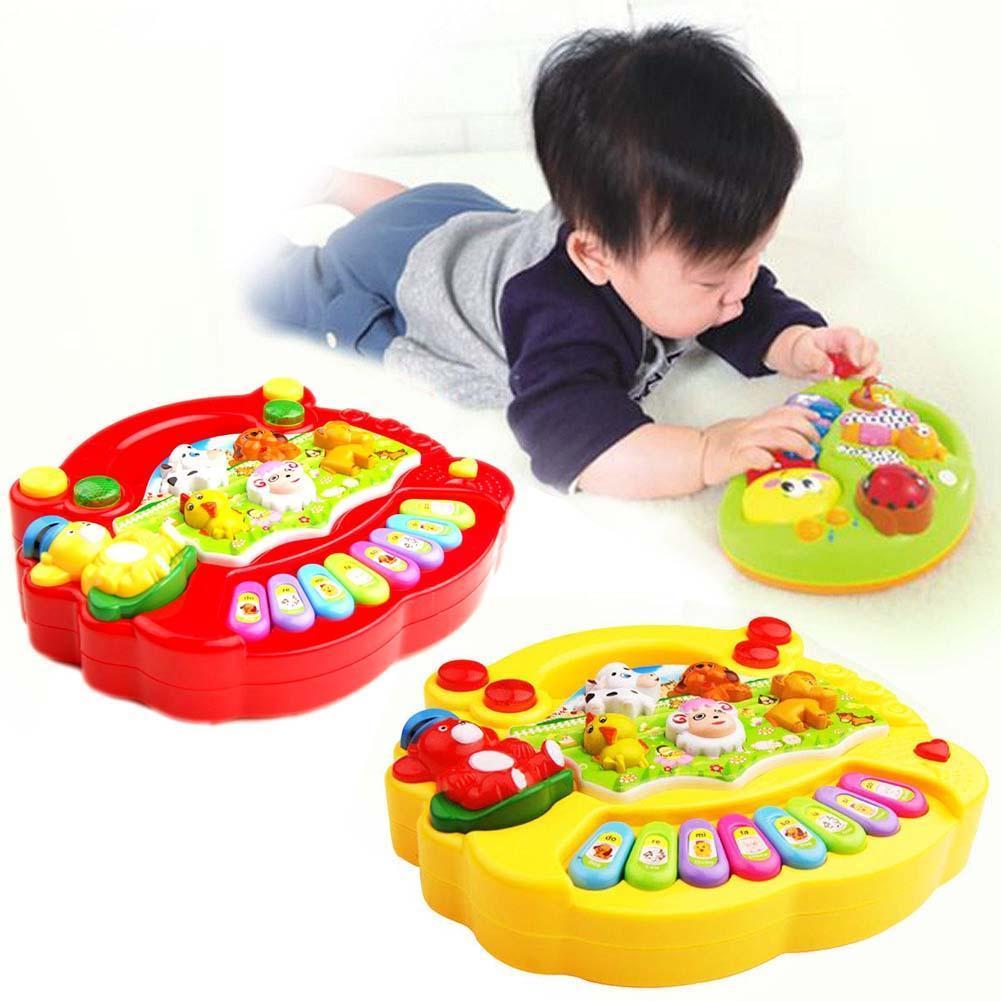 Baby Kids Music Musical Instrument Toy Developmental Animal Farm Piano Luminous Sound Educational Toys For Kids Children Gift-ebowsos