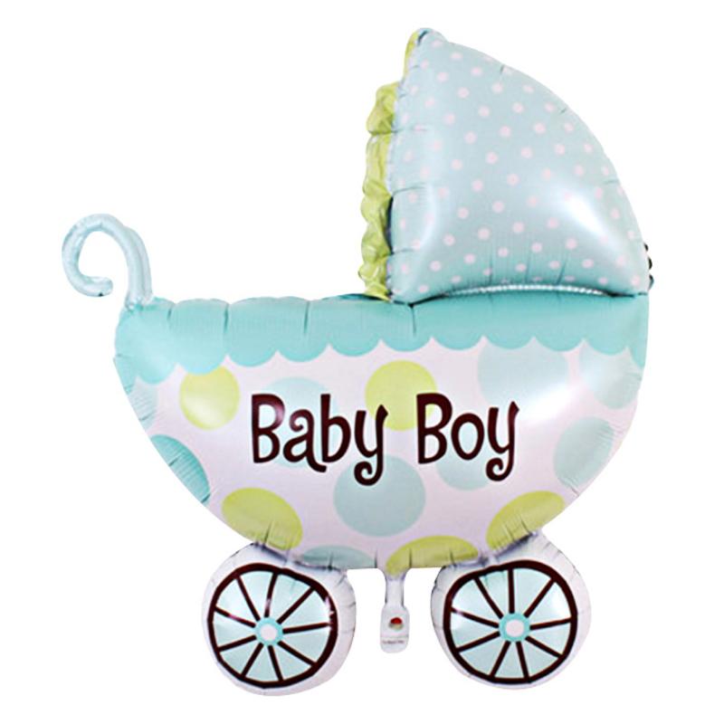 Baby Shower Boys Girls Holiday Decorations Foil Balloons Stroller - ebowsos