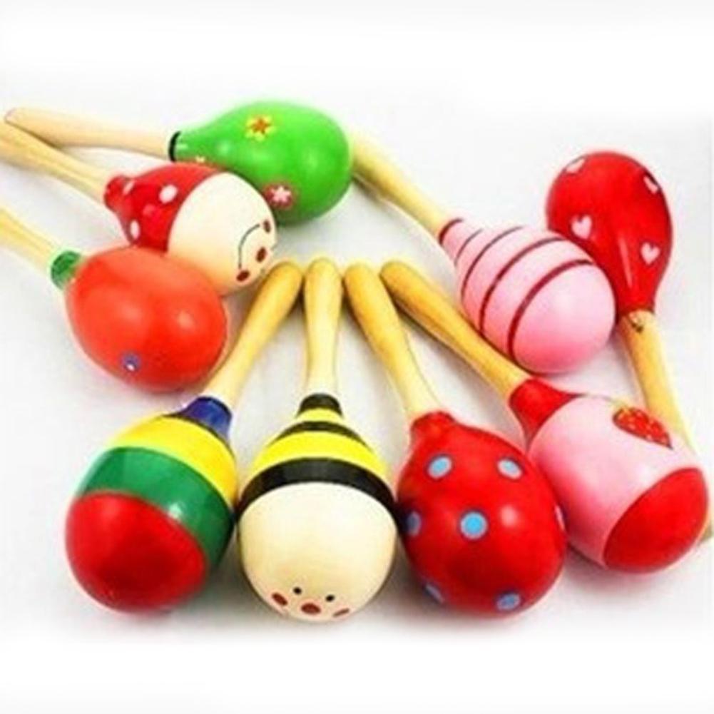 Baby Wooden Hammer Rattle Toys Kids Musical Instruments Child Shaker Cute Colorful Toys for Children Toddlers Preschooler-ebowsos