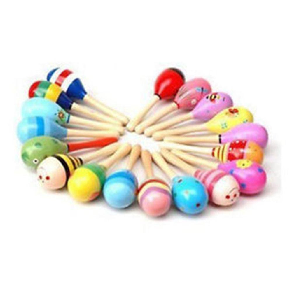 Baby Wooden Hammer Rattle Toys Kids Musical Instruments Child Shaker Cute Colorful Toys for Children Toddlers Preschooler-ebowsos