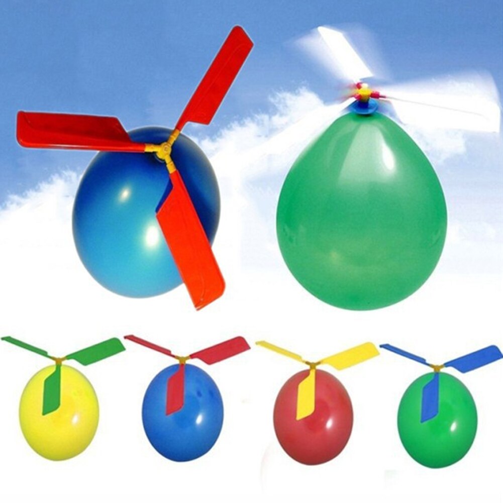 Balloon Aircraft Helicopter For Kids Party Filler Flying Toy Gift Colorful Party Decoration Handcrafted Students Color Random-ebowsos