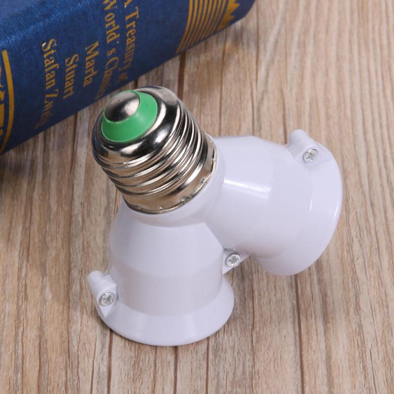 Beautiful 2 in 1 E27 Lamp Socket Splitter Adapter Light Bulb Useful Lighting Accessories Base Stand Holder - ebowsos