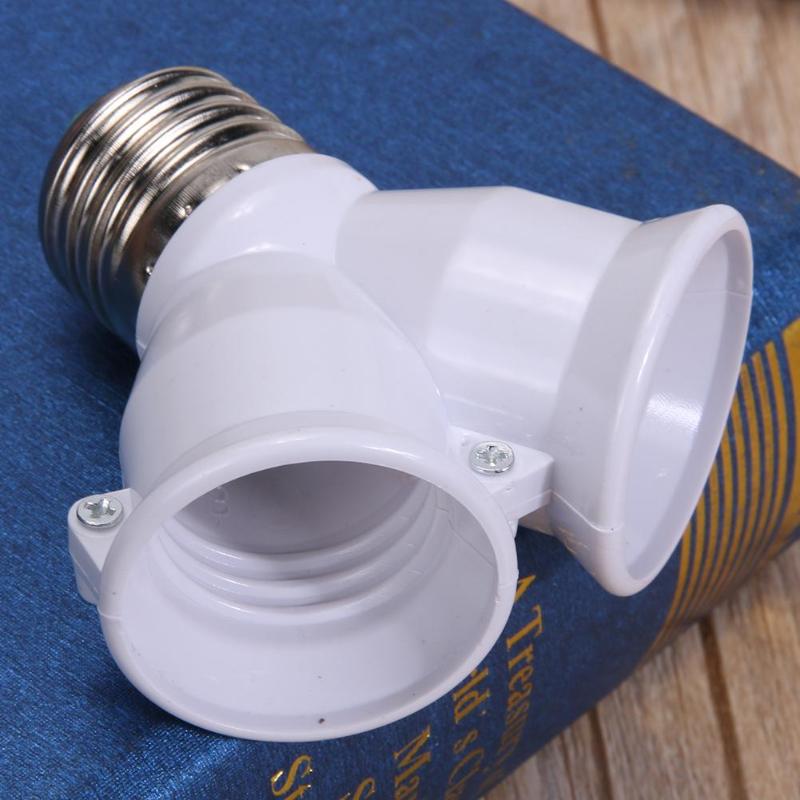 Beautiful 2 in 1 E27 Lamp Socket Splitter Adapter Light Bulb Useful Lighting Accessories Base Stand Holder - ebowsos