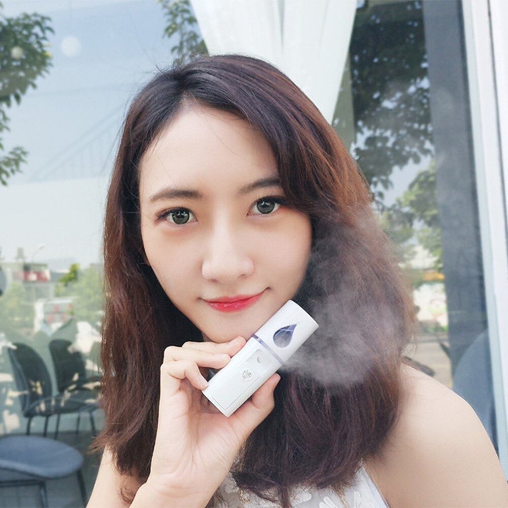 Beauty Steaming Face Meter Usb Charging Portable Nano Spray Facial Humidifier Cold Spray Hand-Held Water Meter - ebowsos