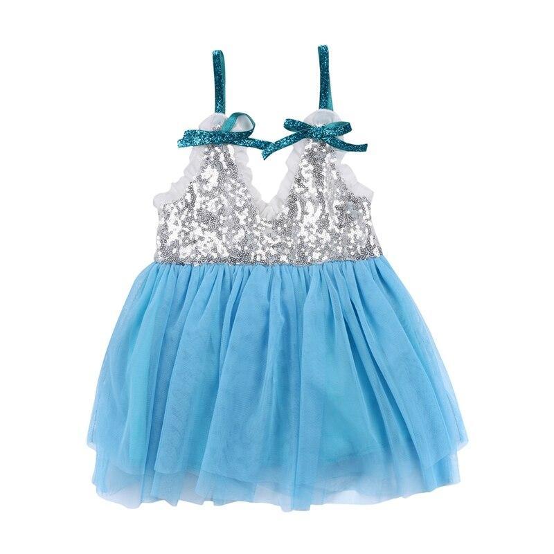 Beauty Summer Girls Dress  Baby Pirncess Dress Sequin Tutu Tulle Sleeveless Dress Princess Party Sundress - ebowsos