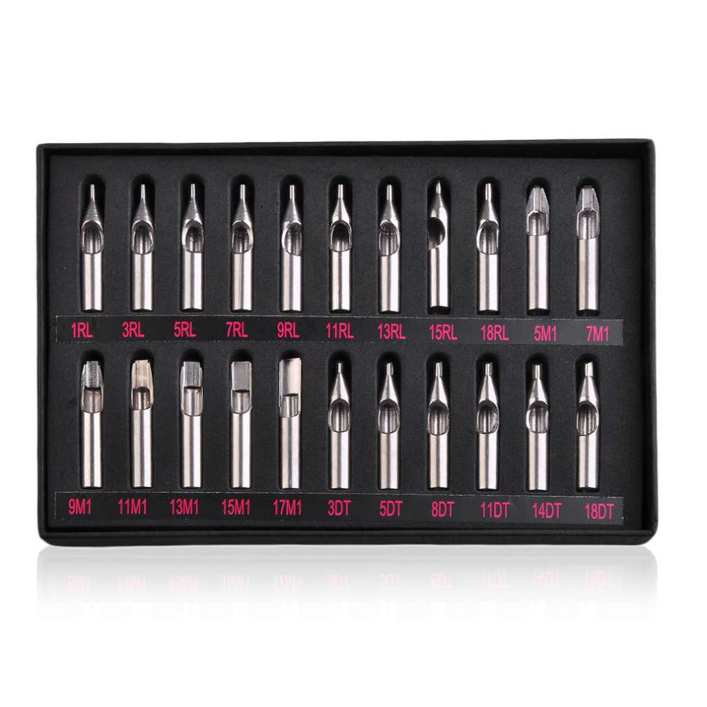 Best 22pcs/set 22 Sizes Tattoo Tips 304 Stainless Steel Tattoo Nozzle Tips for Tattoo Needles Set Kit - ebowsos