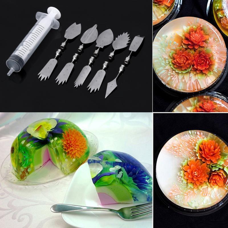 BestP 10pcs/set 3D Jelly Flower Art Tools Jelly Cake Gelatin Pudding Nozzle Syringe Russia Nozzle Set Cake Decorating Tools - ebowsos