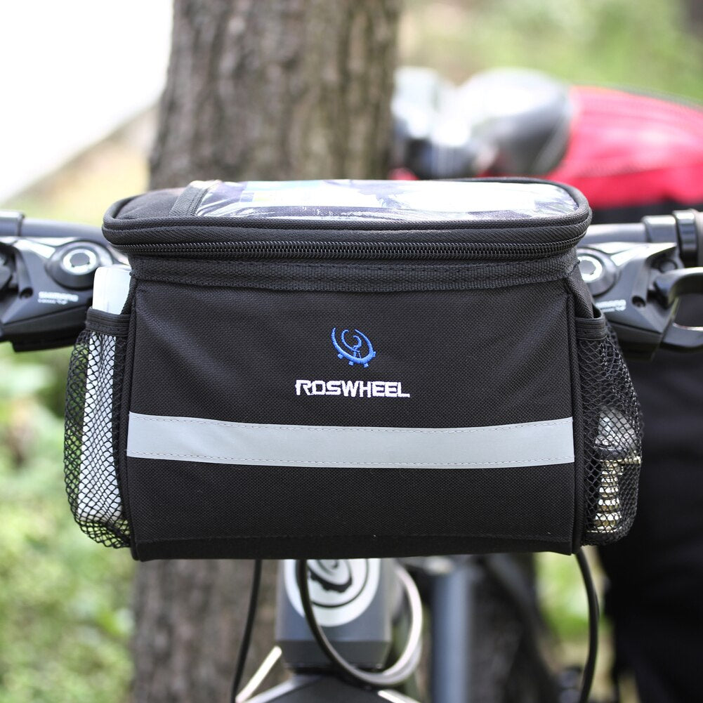Black Bicycle Cycling Bag Front Removable Heat Protection Foldable Bike Handlebar Bags For Phone Bottle Bicycle Accessories-ebowsos