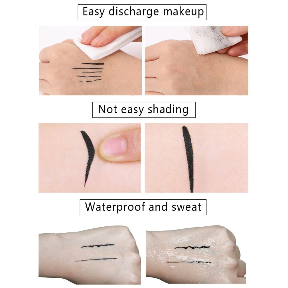Black Eyeliner Pen Structure Eyeliner Eye Makeup Waterproof Eyeliner Long-lasting Easy to Wear Fast/Quick Dry Women Make Up - ebowsos