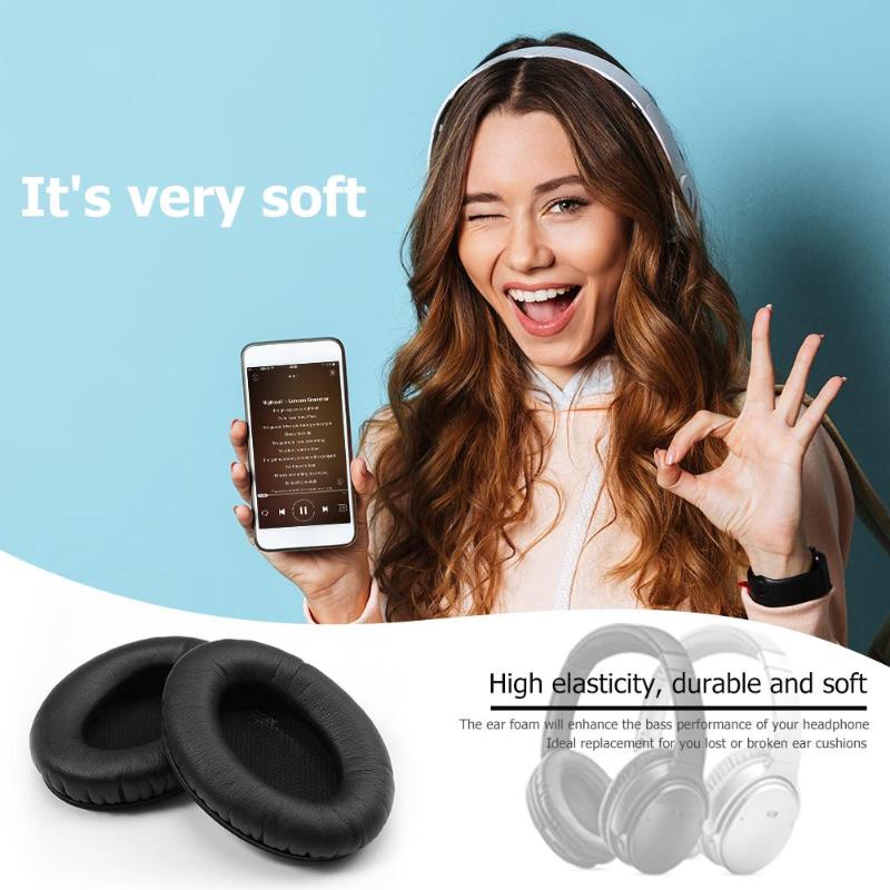 Black-Inner Leather Replacement Earpads Ear Pad Pads Cushion for Bose Quietcomfort 2 QC2 QC15 QC25 AE2 Headphones Promotion - ebowsos