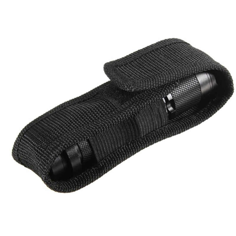 Black Nylon Torch Light Holster Flashlight Holder Camping HikingPouch for LED Holding Flashlight Magic Case Belt Tape Accessory-ebowsos