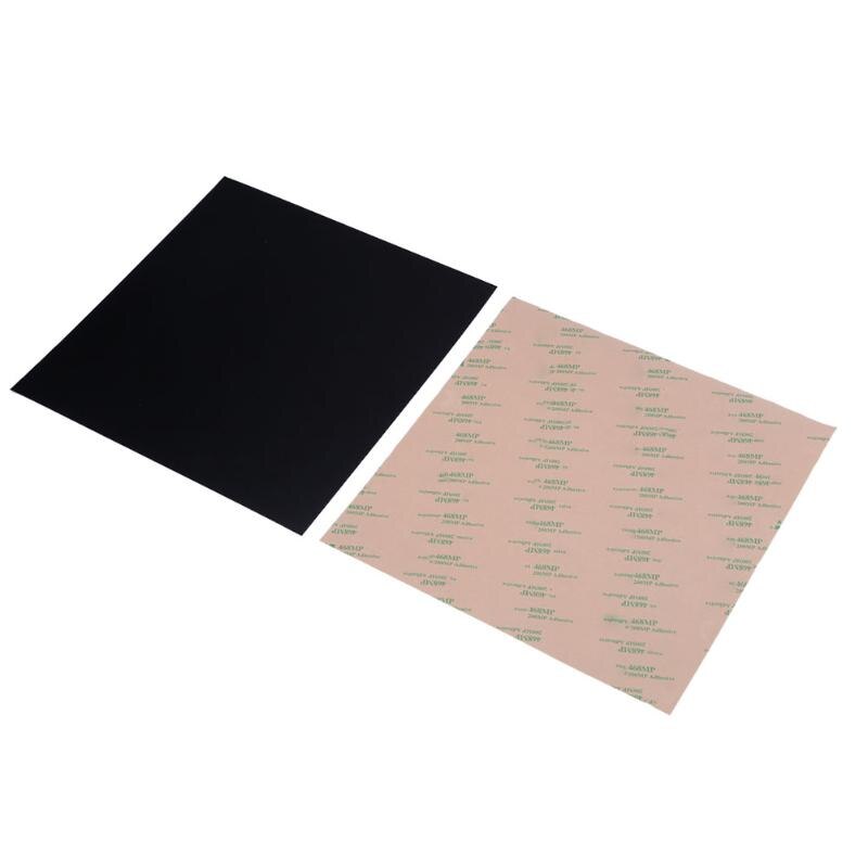 Black PEI Sheet 200 x 200 x 0.8mm PEI Sheet for 3D Printing with 468MP Adhesive Tape Works Especially Well with Delta Style - ebowsos