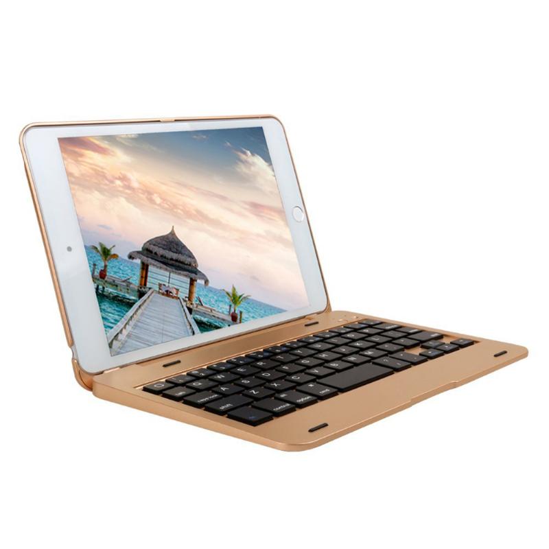 Black/Silver/Gold/Rose Gold Portable Wireless Tablets keyboard  Bluetooth Keyboard Smart Folio Case For iPad mini 4 - ebowsos