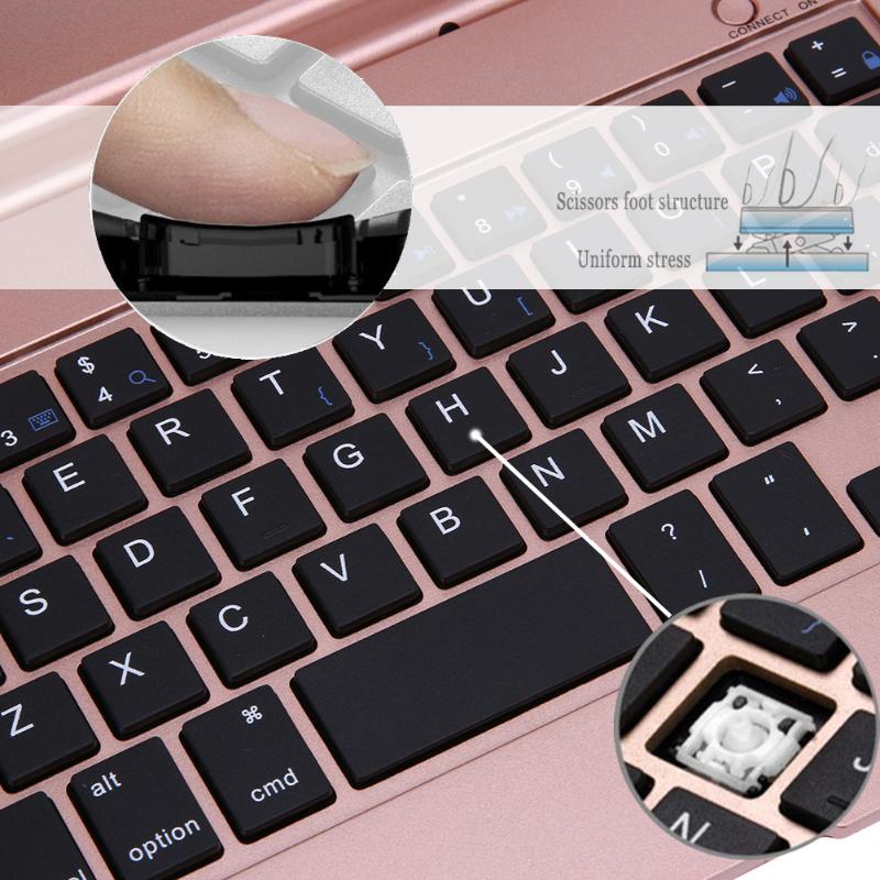 Black/Silver/Gold/Rose Gold Portable Wireless Tablets keyboard  Bluetooth Keyboard Smart Folio Case For iPad mini 4 - ebowsos