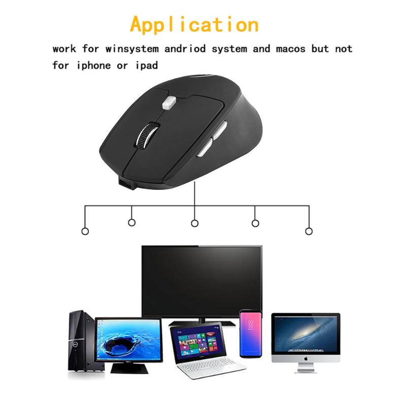 Bluetooth 4.0+Wireless Dual Mode 2 In 1 Rechargeable Mouse 2400DPI Ultra-thin Optical Mice for Laptop PC Wireless Mouse New - ebowsos