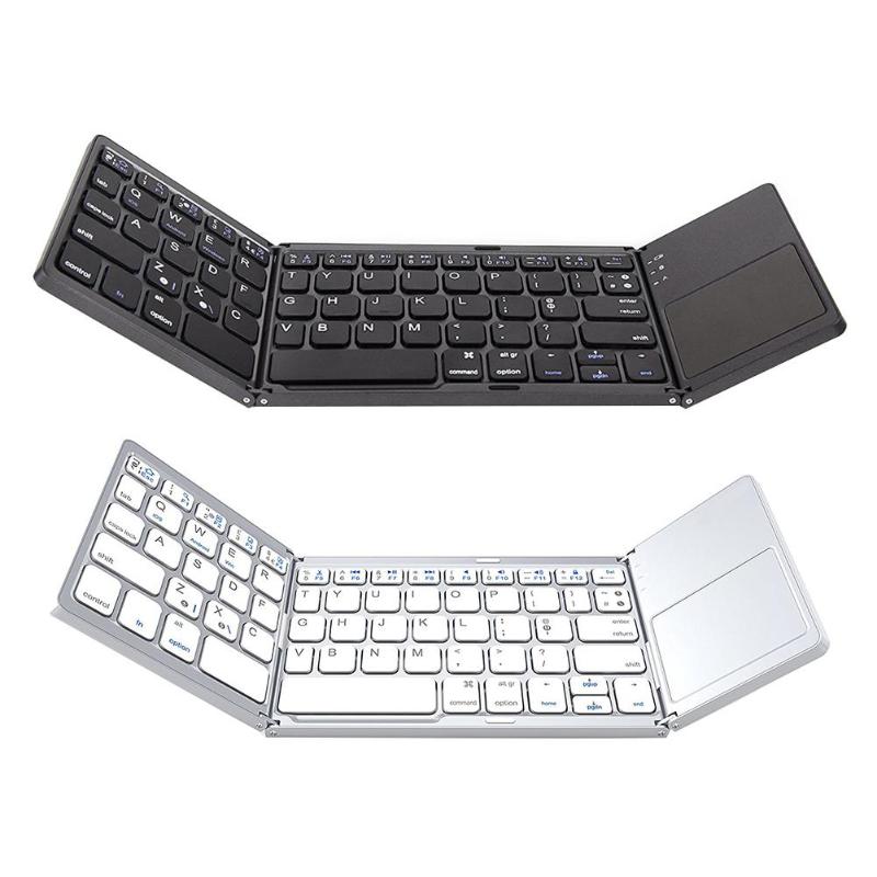 Bluetooth Keyboard Universal Folding Wireless Bluetooth 3.0 Ultra Mini Keyboard Touch Pad Mouse for iOS Android Microsoft - ebowsos