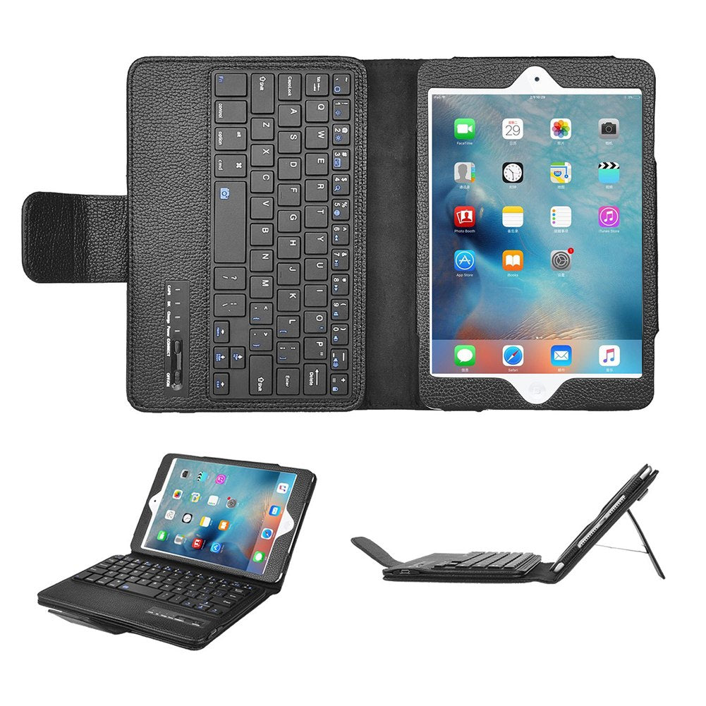 Bluetooth Keyboard with PU Leather Cover Case For Apple iPad Mini 4 Cover for iPad mini 2 Case for iPad mini 2/3/4 - ebowsos