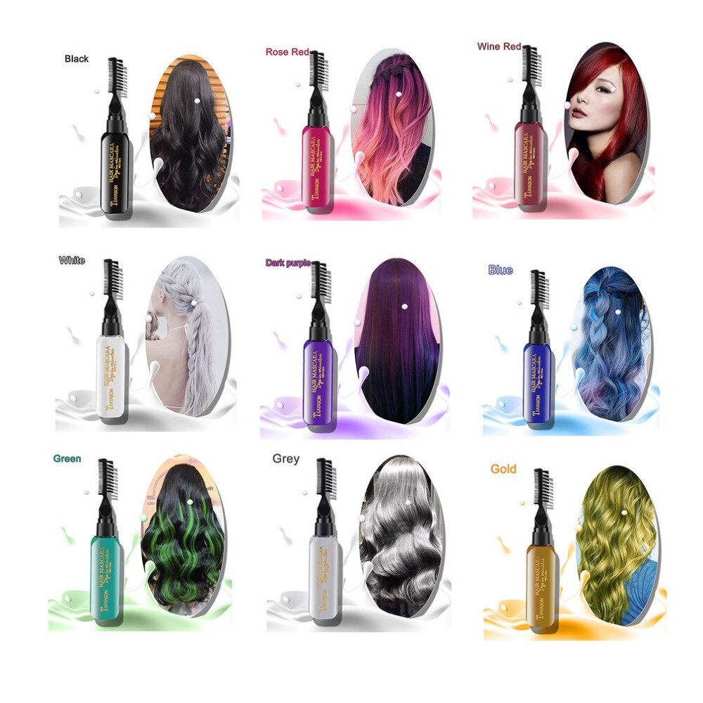 Brand DIY New Hair Dye Color Does Not Pain Hair Easy To Clean Non-toxic One-time Temporary Mascara Hair Cream 13 Colors - ebowsos