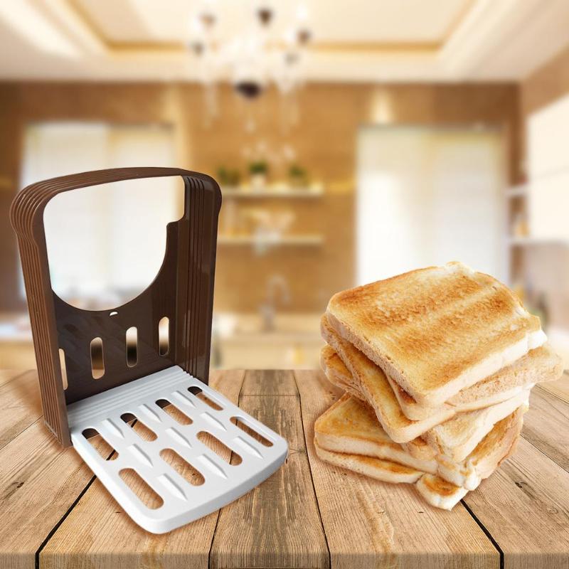 Bread Slicer Plastic Slicing Toast Loaf Cutter Rack Foldable Kitchen Tools - ebowsos