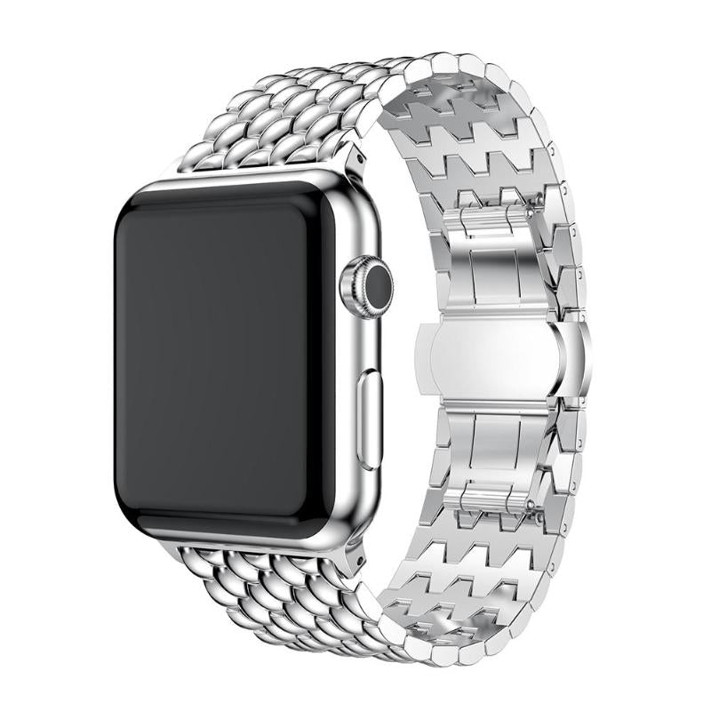 Butterfly Button Spring Bar Connector+Stainless Steel Watch Band Wrist Strap for Apple Watch 38mm/42 mm Watch Band High Quality - ebowsos