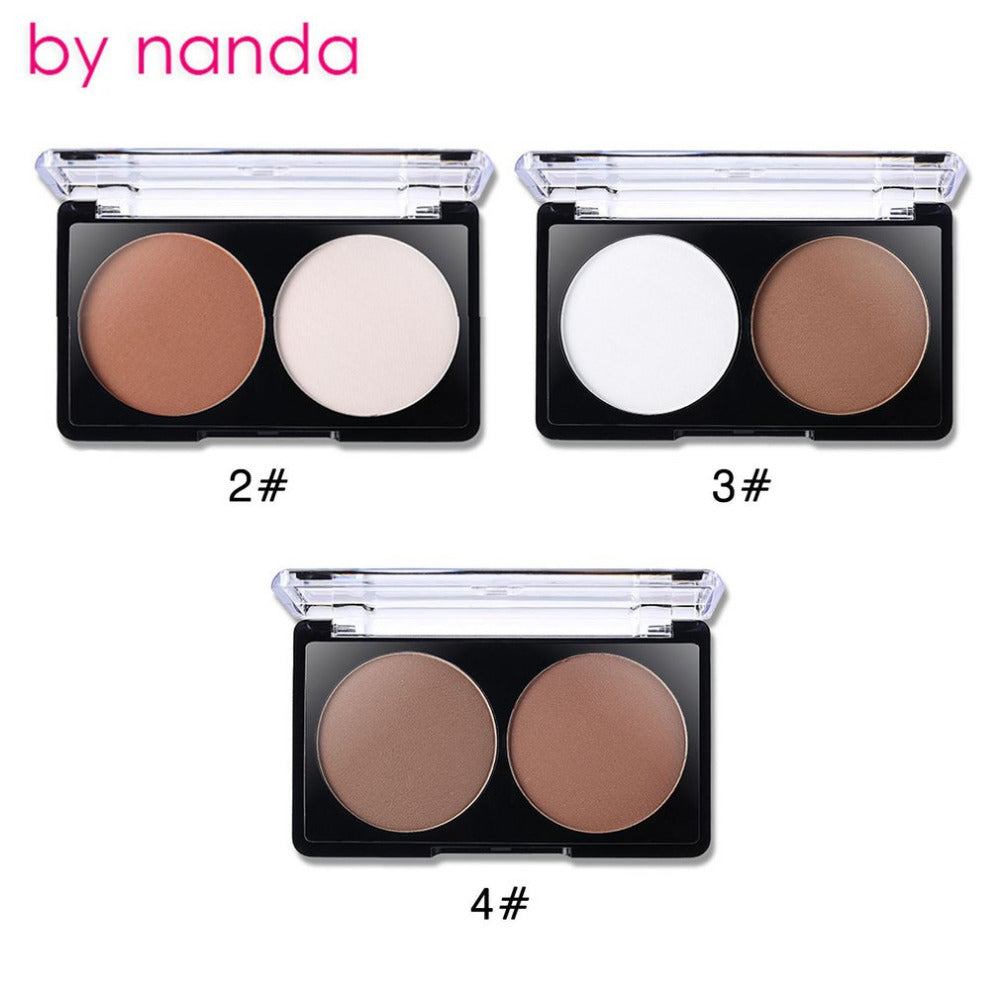 By Nanda Makeup 2 Color Highlighter Powder Palette Trimming Powder Long Lasting Face Cosmetic Contour Pressed Powder Hot Sale - ebowsos