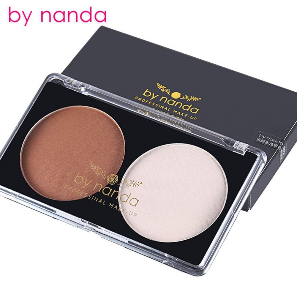 By Nanda Makeup 2 Color Highlighter Powder Palette Trimming Powder Long Lasting Face Cosmetic Contour Pressed Powder Hot Sale - ebowsos