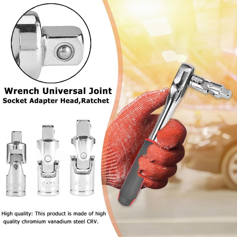 CRV Steel Socket Adapter Head Sleeve Ratchet Wrench Drive Universal Joint - ebowsos