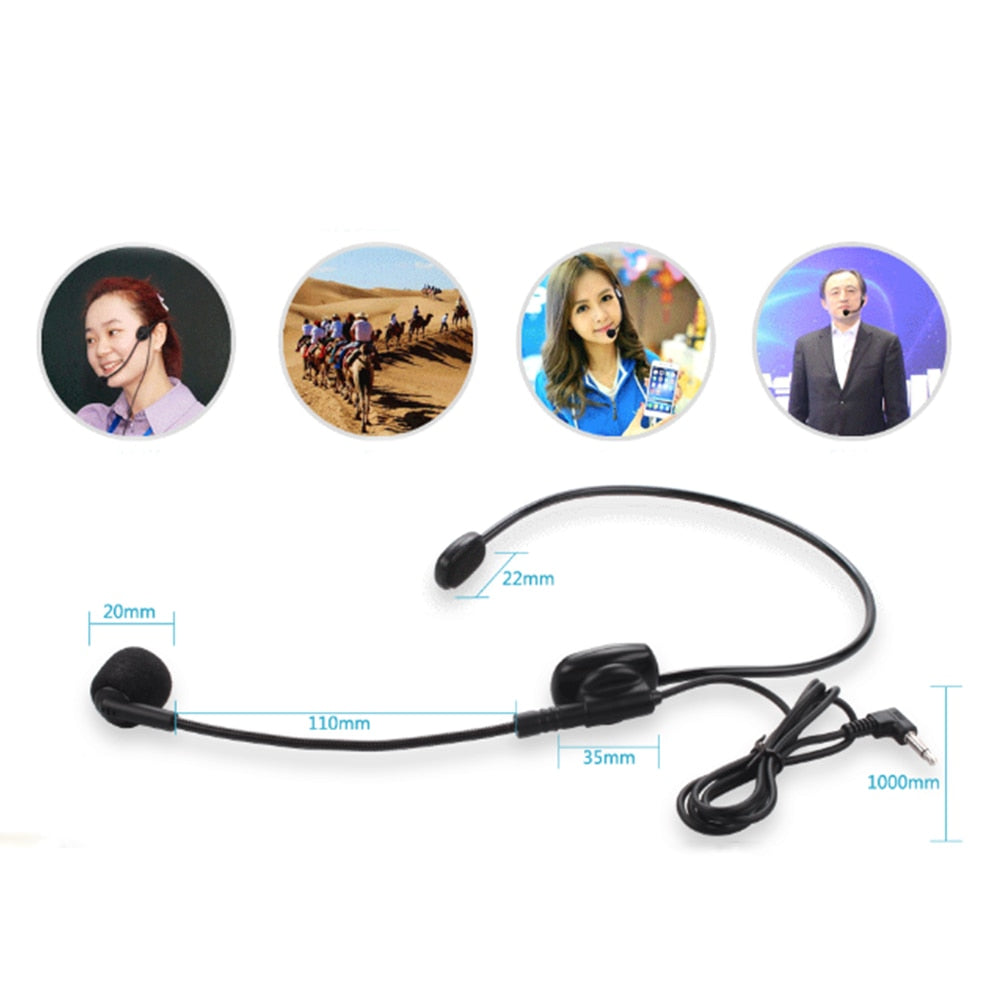 Cable Head-mounted Headset Microphone Flexible Wired Boom Amplifie Condenser Microphones High Quality Earphone Accessories - ebowsos